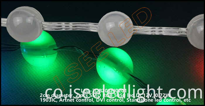 2cm 3D led ball rgb UCS1903 2 led 3D led bead light 02